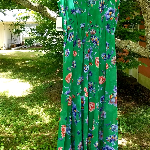 FLOWING GREEN FLORAL SUMMER DRESS/XL/VERY GARDEN PARTY - Picture 5 of 5